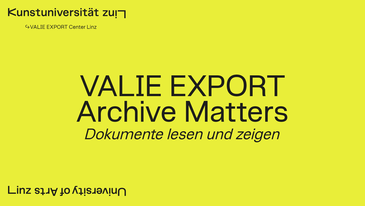Buchpräsentation | VALIE EXPORT Archive Matters
