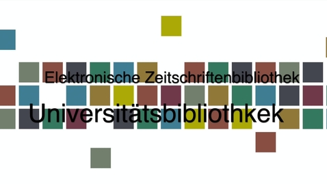 Thumbnail for entry EZB Elektronische Zeitschriften Bibliothek