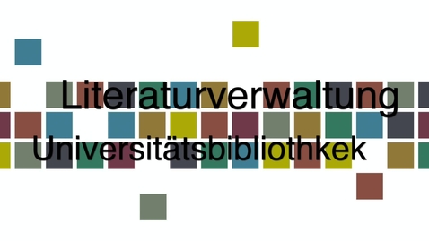 Thumbnail for entry Literaturverwaltung mit Primo