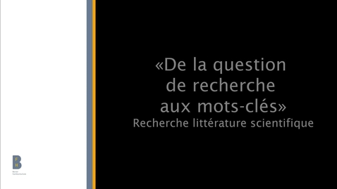 Vorschaubild für Eintrag De la question de recherche aux mots-clés